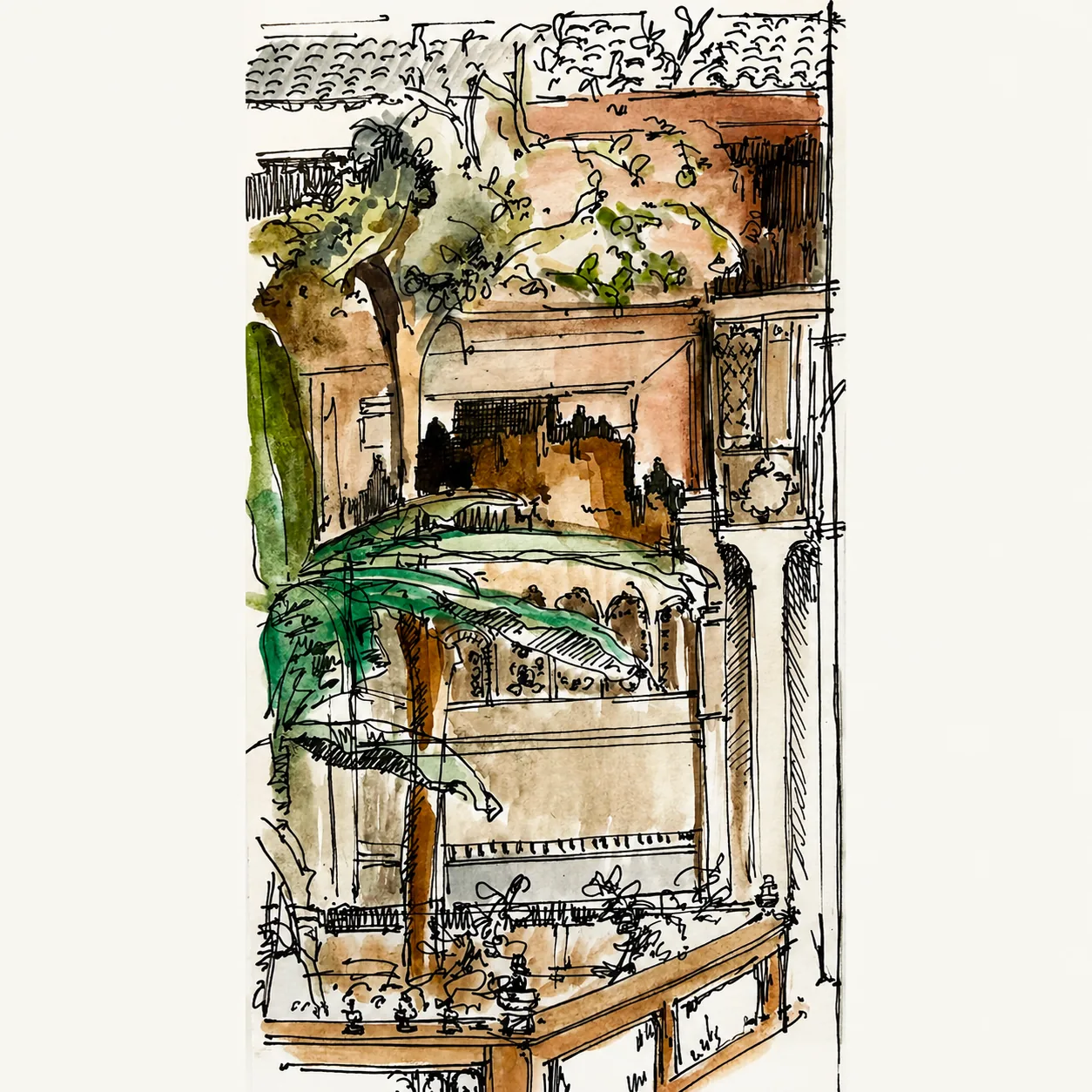 Marrakech travel drawing 8