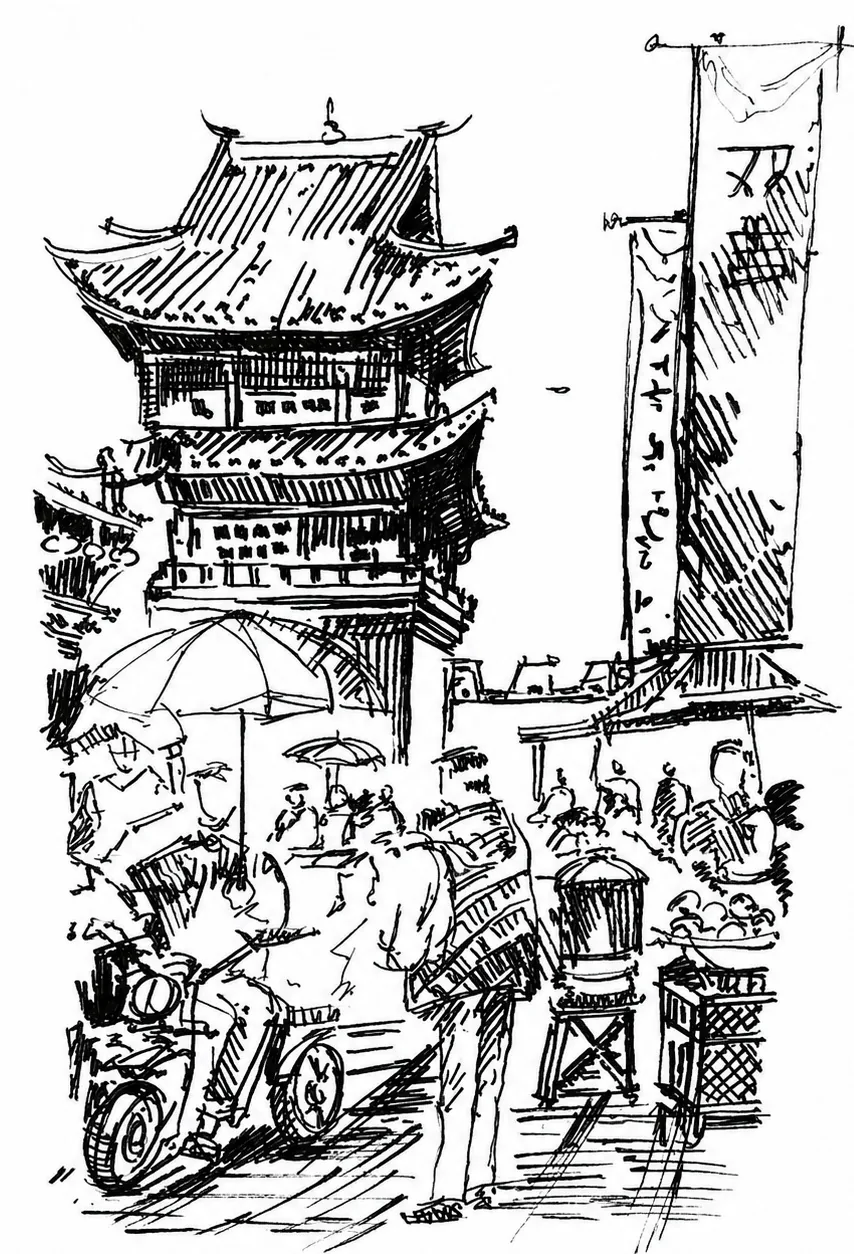China, Macau and Hong Kong — Drawing by Beatriz Cottinelli