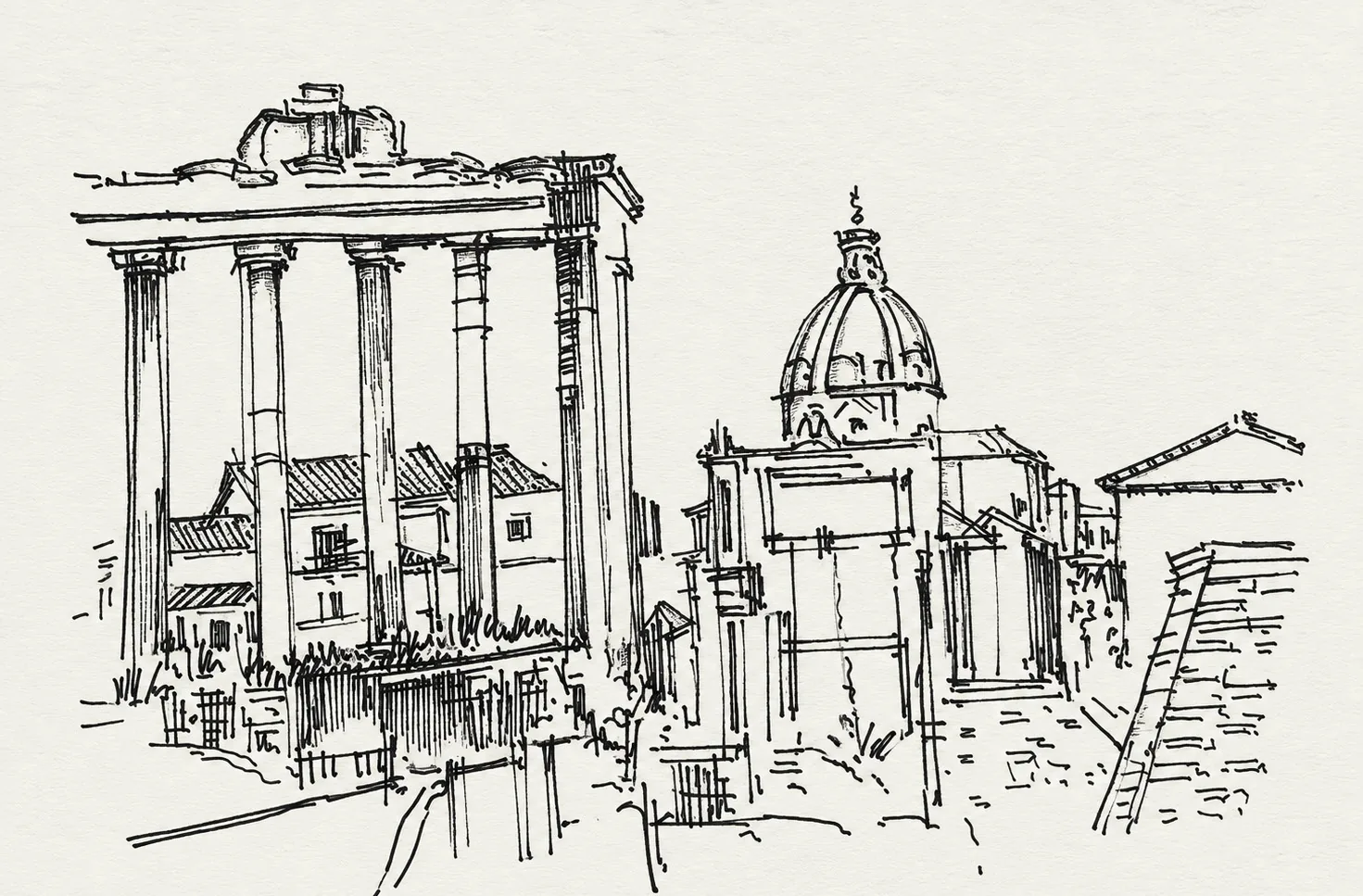 The Living Ruin — Drawing by Beatriz Cottinelli