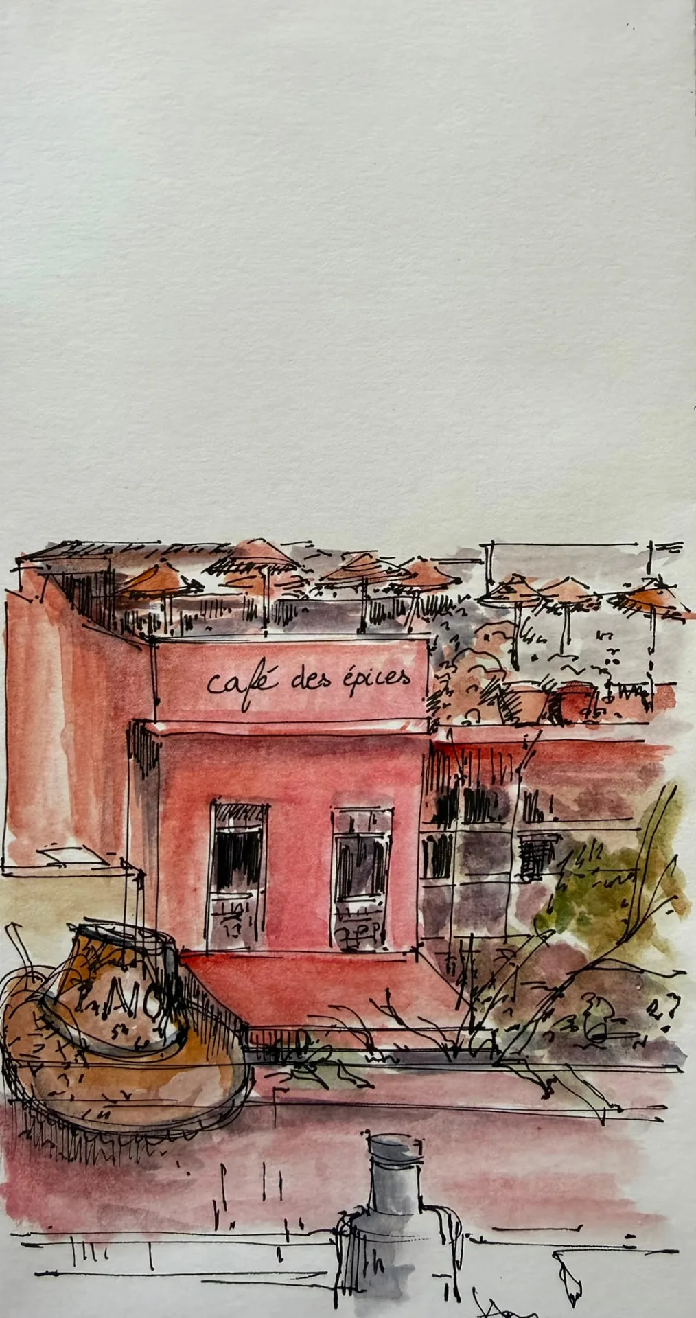 Marrakech travel drawing 4